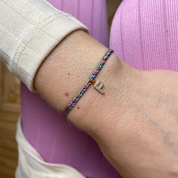 Petite Handmade Bracelet Featuring Letter N Zircon Charm