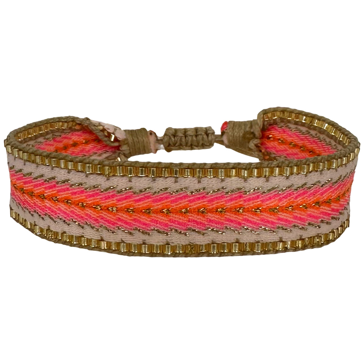 Kenia Handmade Bracelet In Neon Pink and Orange