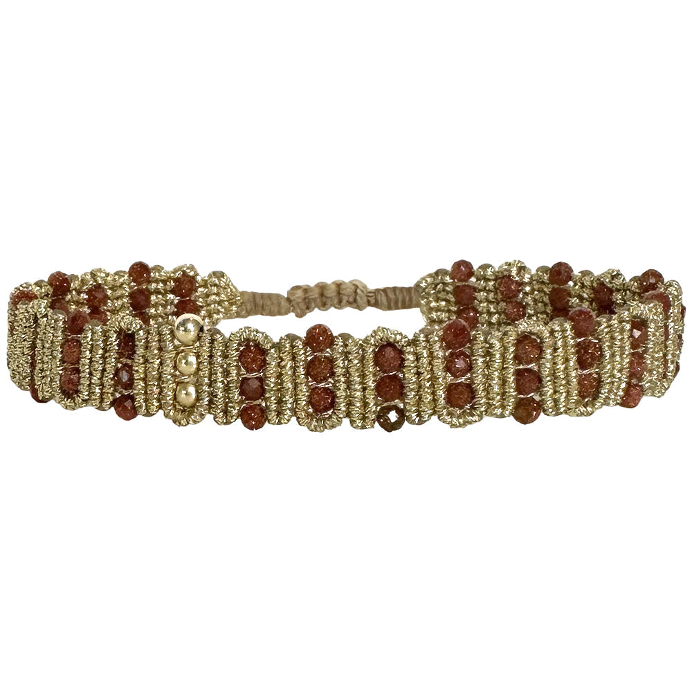 Atenea Handmade bracelet Featuring Gold-sandstone Semi-Precious Stones