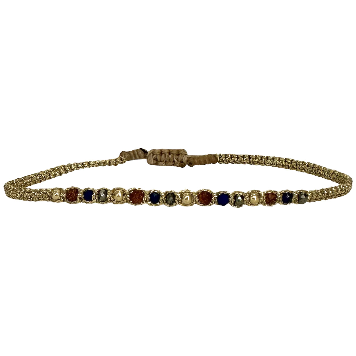 Goldy Handmade Bracelet Featuring Intermixed Natural Stones