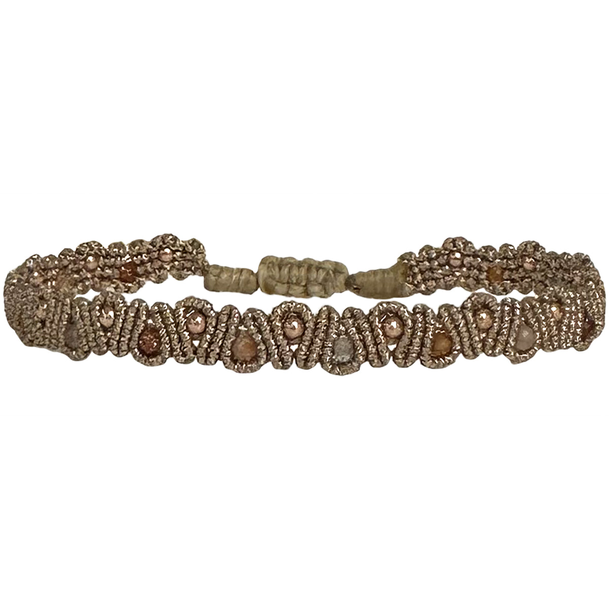 Handwoven Zahara Bracelet Featuring Gemstones Details and Rose Gold