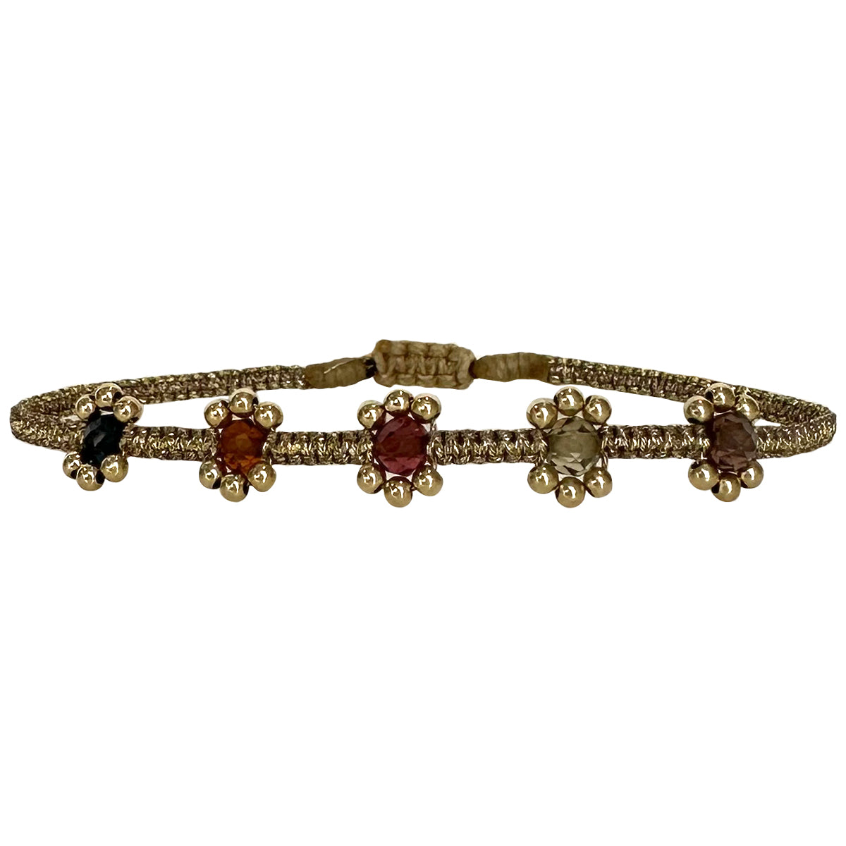 Lilac Handmade Bracelet with Gold-Filled Beads featuring Tundra Sapphire Semi-Precious Stones