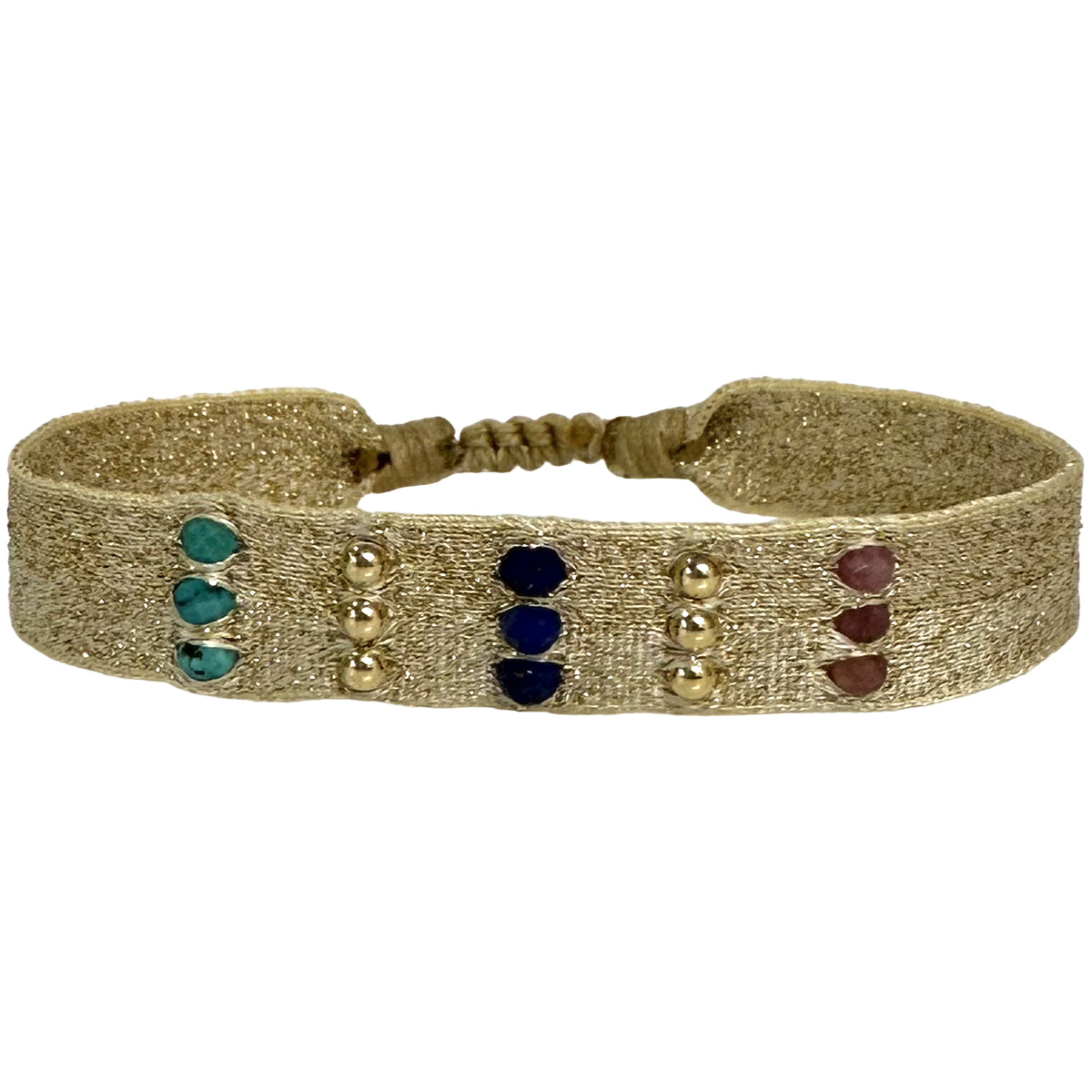 Vienna Handmade Bracelet Featuring Turquoise, Lapis Lazuli And Pink Tourmaline