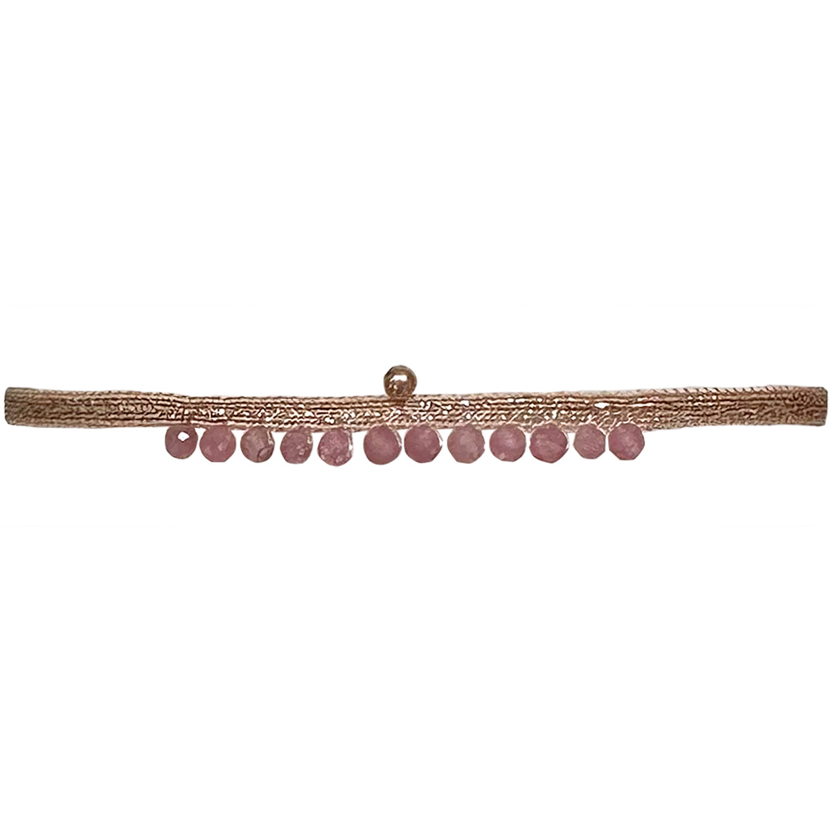 Handmade Peacock Bracelet Featuring Pink Tourmaline and Rose Gold Detail