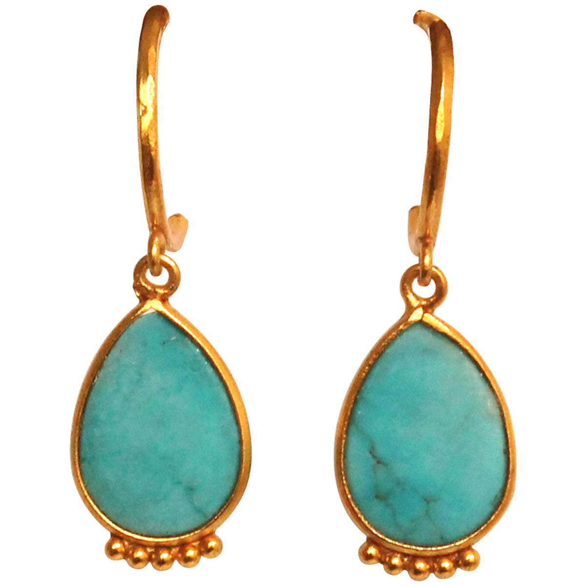 Turquoise drop deals earrings gold