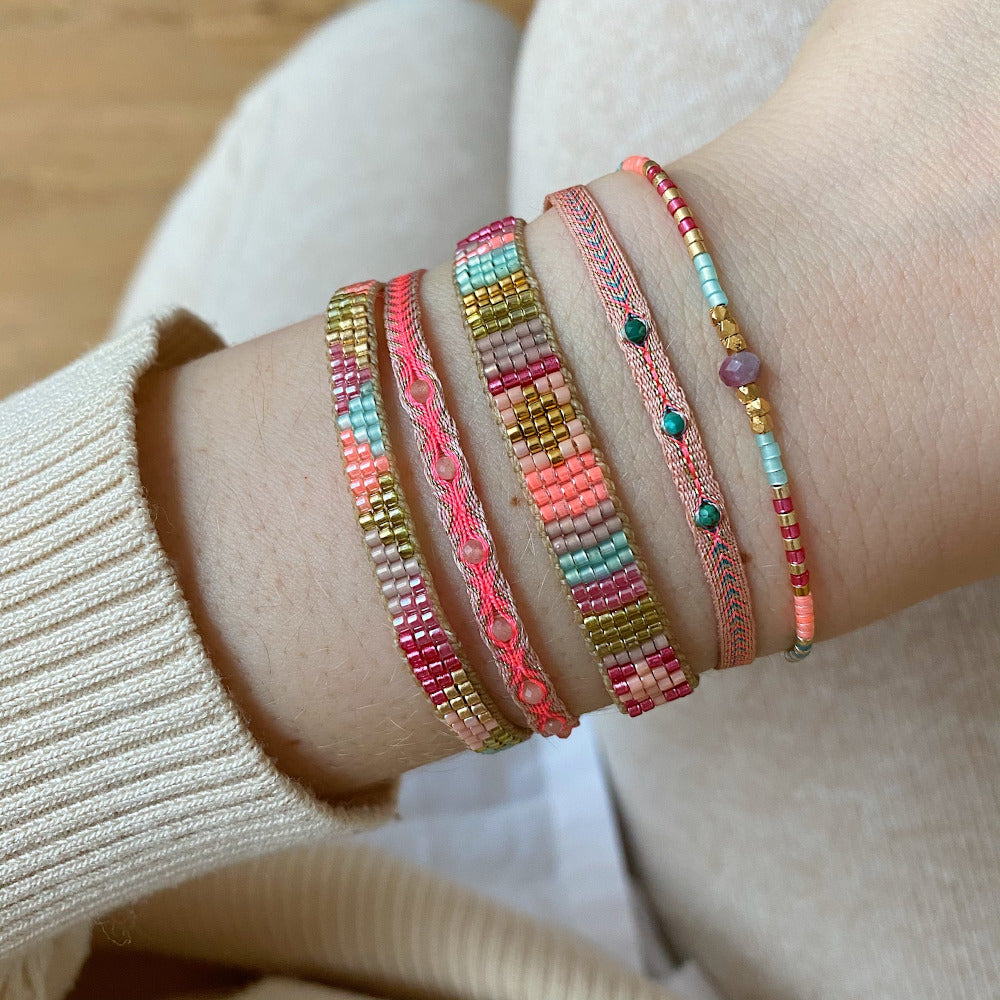 Beautiful Set of Miyuki Bracelets/ Teal and Gold Rose Miyuki Bracelets / Handmade  Bracelet / Friendship Bracelet - Etsy